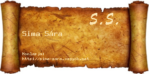 Sima Sára névjegykártya