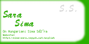 sara sima business card